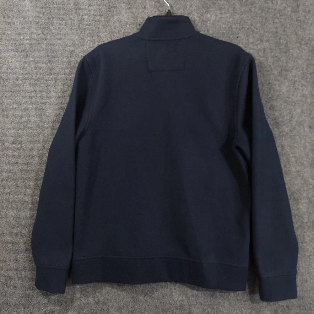 Banana Republic Jacket Mens Medium Navy Blue Fleece Bomber Full Zip Lined Casual